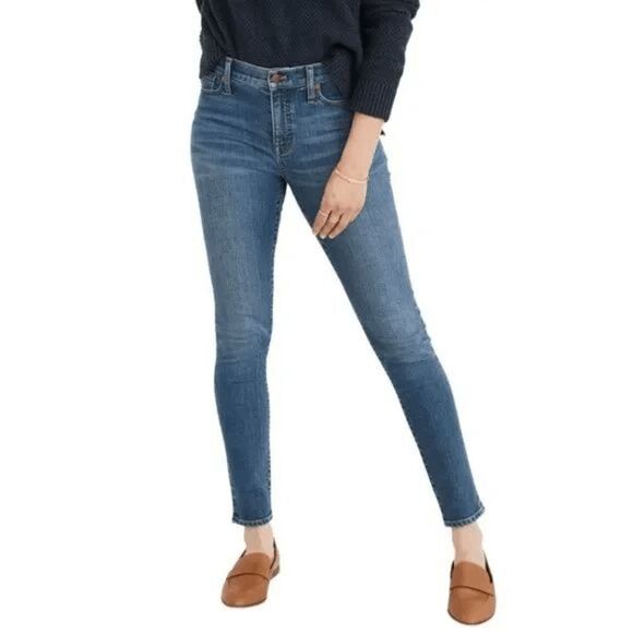 Madewell 9 Inches Mid Rise Skinny Jeans Pleasant Wash Size 26 - Picture 2 of 12